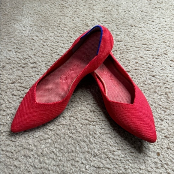 Rothy’s red knit pointed toe slip on flat 8.5 - Picture 1 of 6